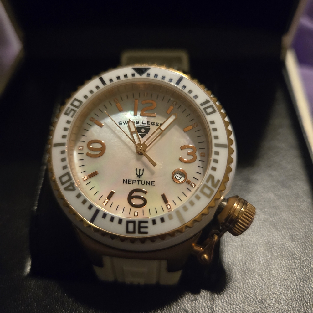 Swiss Legend Neptune Gold and White Timepiece